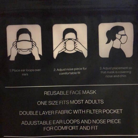 DKNY 5 pack face masks multi designs. Adjustable ear loops/nose piece. NWT - Picture 5 of 7